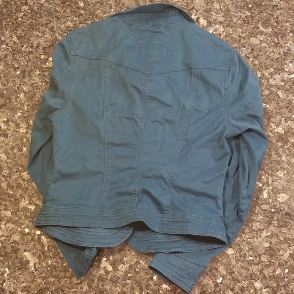 Teal cropped jacket size small - Picture 3 of 4